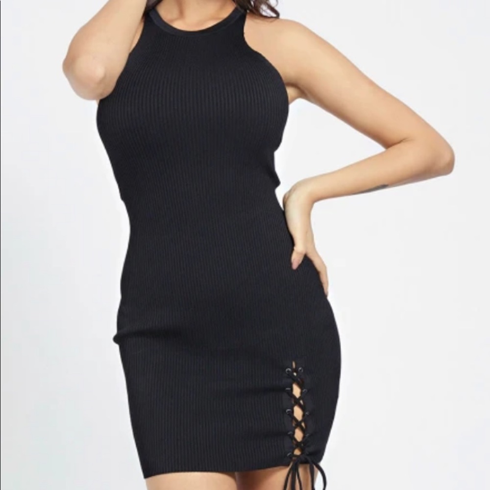 Guess Alexa Lace Up Rib Dress 🖤